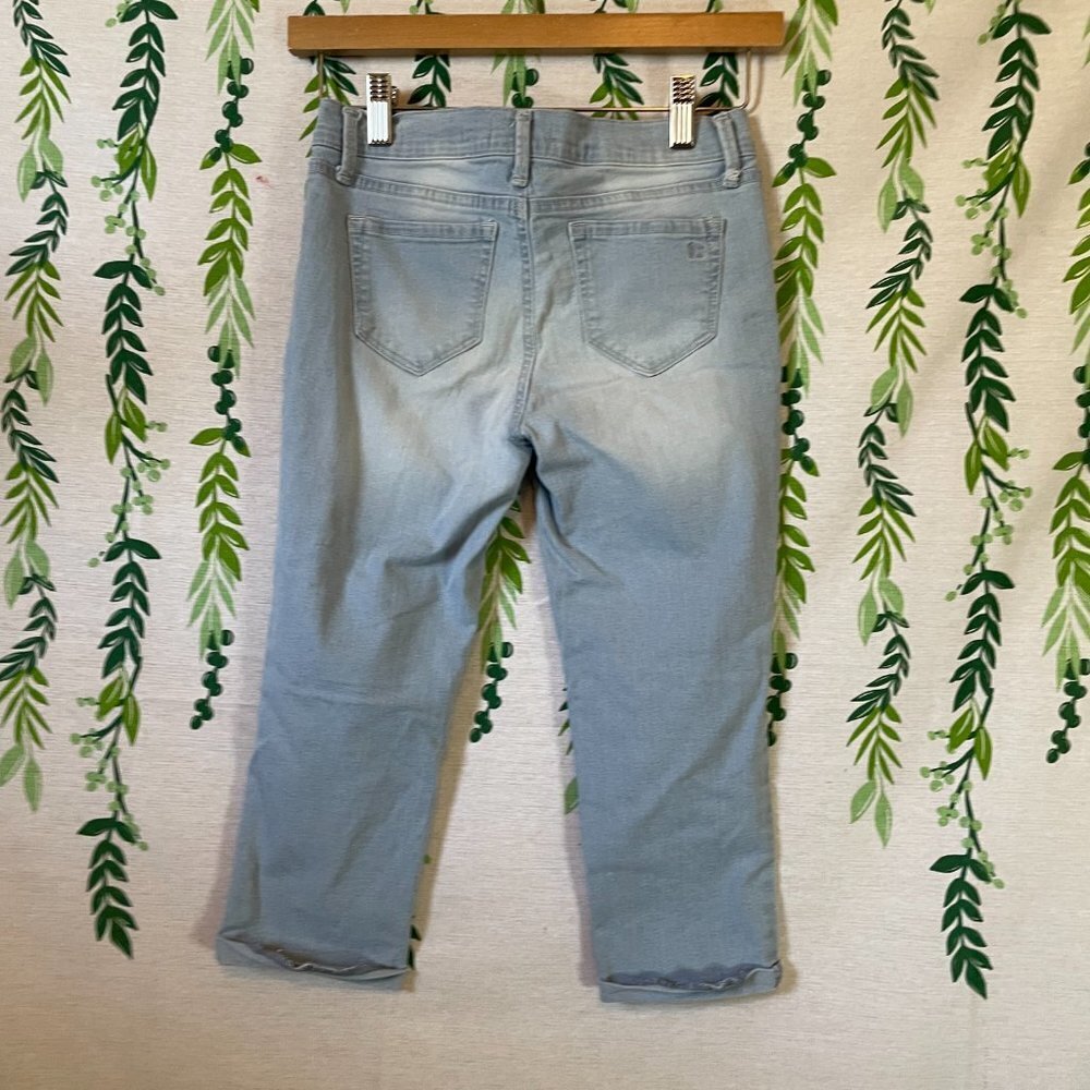 Size 12 Jessica Simpson Kids Capris Light Rolled Crop Skinny End Capris A1 - Picture 2 of 7